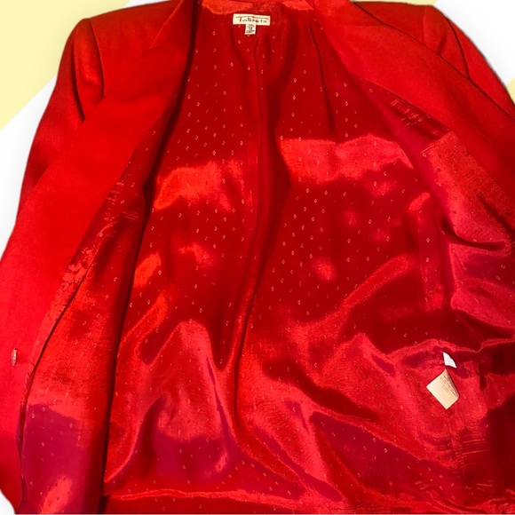 TALBOTS VINT90s CHERRY RED LINED DOUBLE BUTTON BLAZER - cherry red size 12womens - Picture 2 of 15